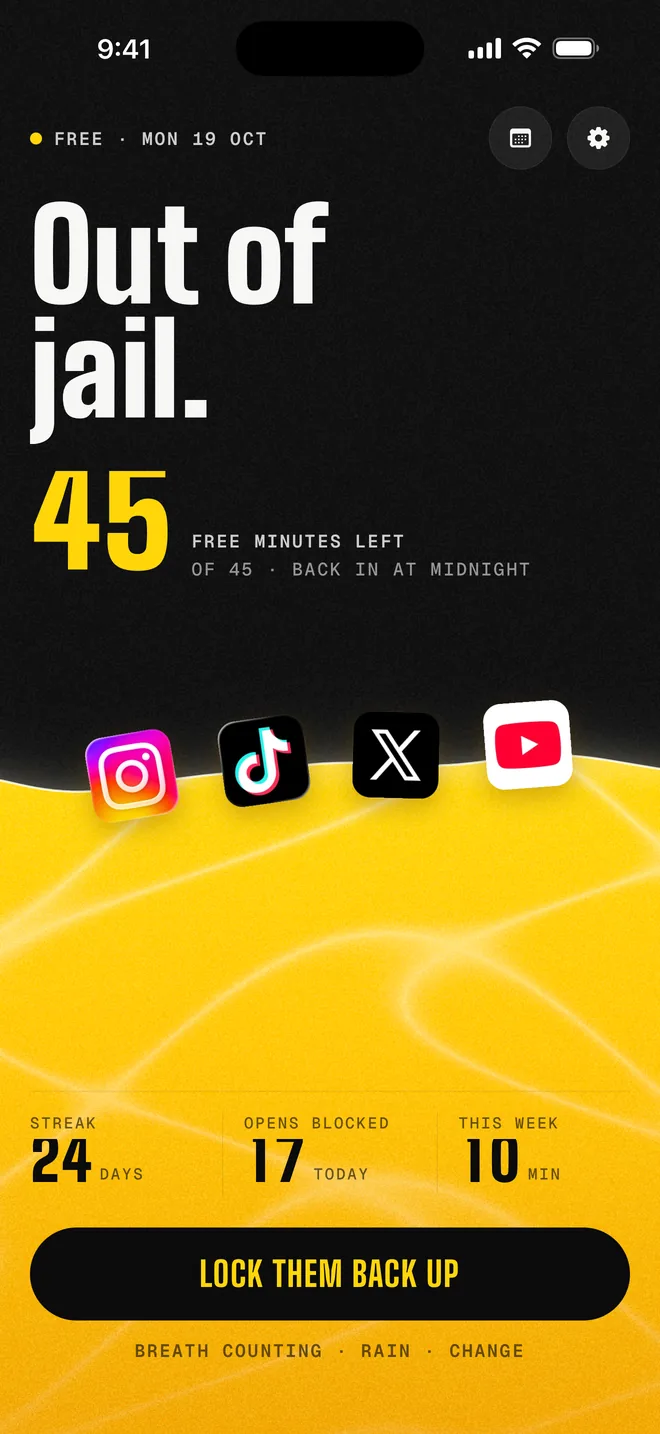 Out of jail: the apps are free for 45 minutes